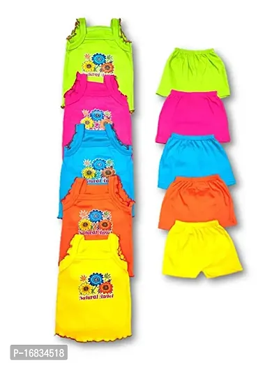 Kids Girl Cotton Frock with Shorts Pack of 05 set-thumb0
