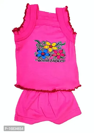 Baby Girl Sleeveless Cotton Printed Frock with Panty Pack of 06 Pcs-thumb4