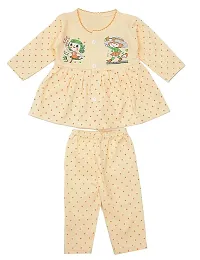 Baby 100% Cotton Baby  Girls Front Open Full Sleeve-Night Suit,Casual Wear Set 03-thumb1