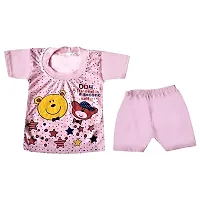 Premium 100% Cotton Baby Boys  Girls Summer Clothing Half Sleeves T-shirt with Shorts Set for Day/Night (Soft, Comfortable and Two Buttons) 06-thumb1