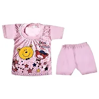 Premium 100% Cotton Baby Boys  Girls Summer Clothing Half Sleeves T-shirt with Shorts Set for Day/Night (Soft, Comfortable and Two Buttons) 06-thumb3