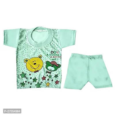 Premium 100% Cotton Baby Boys  Girls Summer Clothing Half Sleeves T-shirt with Shorts Set for Day/Night (Soft, Comfortable and Two Buttons) 06-thumb3