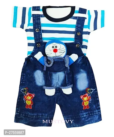 Baby Girl Baby Boys Dungaree Set for Kids, a Fashioned Product,Print of t Shirt Might Differ 01