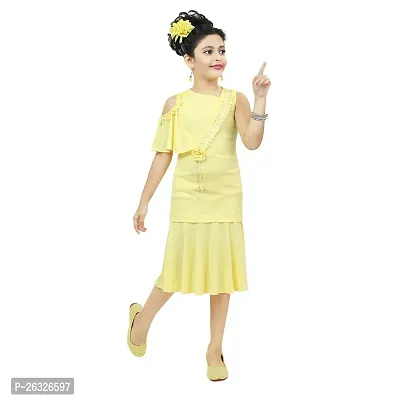 Syltish Yellow Cotton Jacquard For Girls