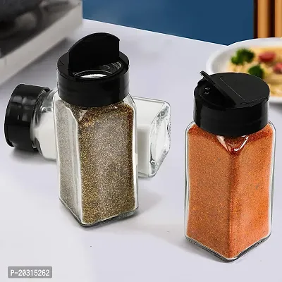 Prachi Creation 500ml 2pcs oil cooking dispenser, 2 pcs spice jar, oil brush and spatula pack of 6-transparent color-thumb2