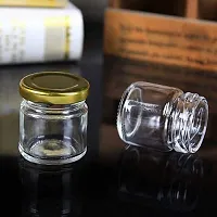 Very Small Glass Jar Coming with Metal Golden Color Air Tight and Rust Proof Cap Capacity 35 ml Pack of 6-multi color-thumb2