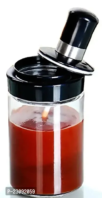 Glass Containers for Kitchen Storage Airtight Jar Black Lid with Spoon for Salt, Sugar  Other Seasoning, Spices 250 ML-multi color-thumb0