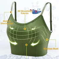 Women Cotton Padded Wire Free Sports Bra Fitness Yoga and Gymwear, Fashionable Lifestyle, Outdoor Life, Free Size-thumb3