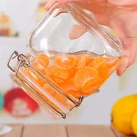 Airtight Glass Canister Food Storage Jar with Clear Preserving Seal, Wire Clip Fastening for Kitchen storage, Top Fastening Lid, 500 ML-thumb1