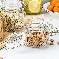 Airtight Glass Canister Food Storage Jar with Clear Preserving Seal, Wire Clip Fastening for Kitchen storage, Top Fastening Lid, 500 ML-thumb3