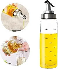 1000ml Borosilicate Glass Oil Dispenser and Pourer with Measurement, Transparent and pointer Oil Nozzle with Covering Lid, Leakproof Spill Proof, Easy Refill-thumb3