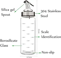 1000ml Borosilicate Glass Oil Dispenser and Pourer with Measurement, Transparent and pointer Oil Nozzle with Covering Lid, Leakproof Spill Proof, Easy Refill-thumb4