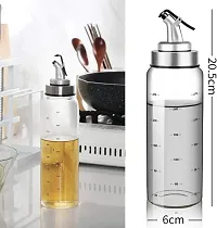 1000ml Borosilicate Glass Oil Dispenser and Pourer with Measurement, Transparent and pointer Oil Nozzle with Covering Lid, Leakproof Spill Proof, Easy Refill-thumb1