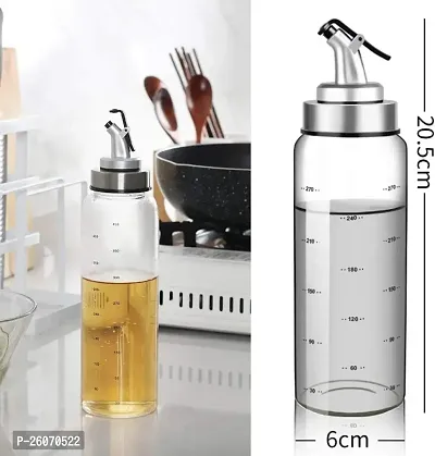 1000ml Borosilicate Glass Oil Dispenser and Pourer with Measurement, Transparent and pointer Oil Nozzle with Covering Lid, Leakproof Spill Proof, Easy Refill-thumb2