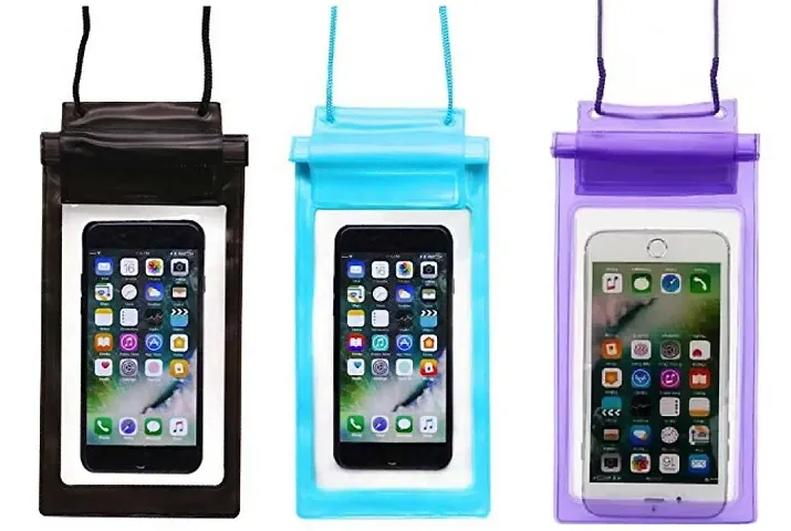 Plastic Pouch Mobile Cover For Rain Protection Pack Of 3