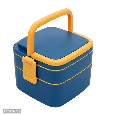 Double-Layer Bento Square Lunch Box With 2 Compartment Tiffin-thumb0