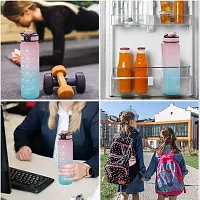 1 litre Motivational Fitness Sport Water Bottle with Straw  Time Maker, Leak-proof, BPA-free, Tritan, Toxin Free Plastic Drink Bottle Design for Girls, Boy, Cycling, School  Office-thumb2