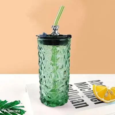 Design Drink Glass Cup with Straw Travel Mug