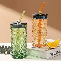 Design Drink Glass Cup with Straw Travel Mug-thumb1