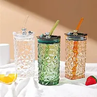 Design Drink Glass Cup with Straw Travel Mug-thumb2