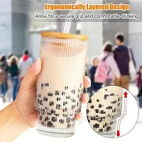 Design Drink Glass Cup with Straw Travel Mug-thumb1