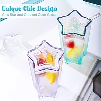 Glass Mug with Straw and Lid for Kids Pack of (1)-Multi color-thumb1