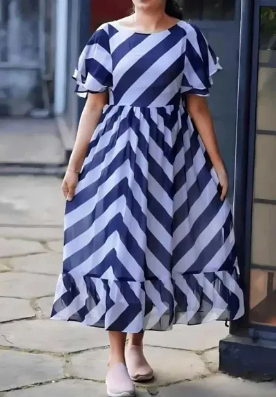 Fancy Stripe Maxi Dresses