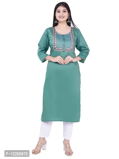 UB WOLF New Rayon Kurti(Light Blue)-thumb0