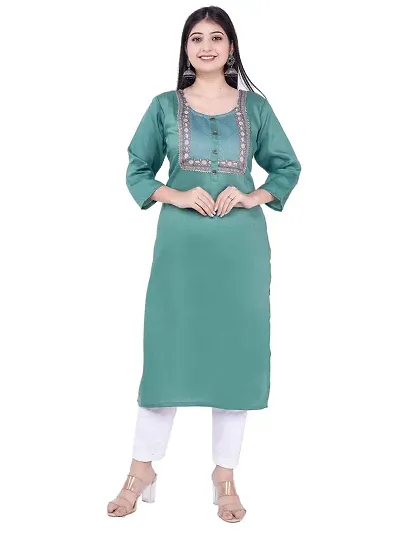 UB WOLF New Rayon Kurti(Light Blue)