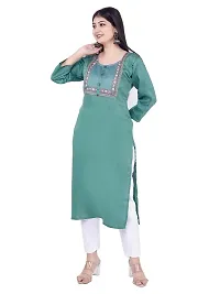 UB WOLF New Rayon Kurti(Light Blue)-thumb1