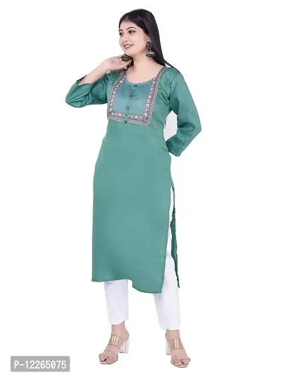 UB WOLF New Rayon Kurti(Light Blue)-thumb2