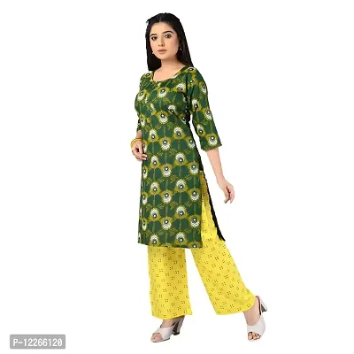 UB WOLF New Kurta Pant Set(Green  Yellow)-thumb5