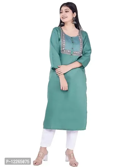 UB WOLF New Rayon Kurti(Light Blue)-thumb4