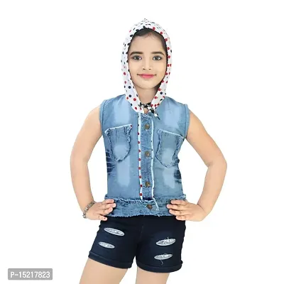 Fancy Denim Jacket For Baby Girl-thumb0