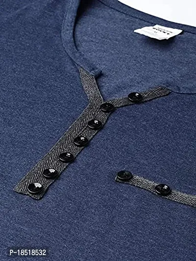 Comfortable Blue Cotton Tees For Men-thumb2