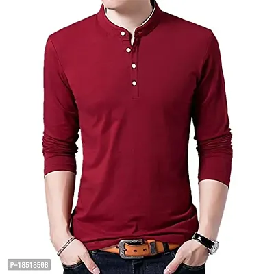 Comfortable Red Cotton Tees For Men-thumb0