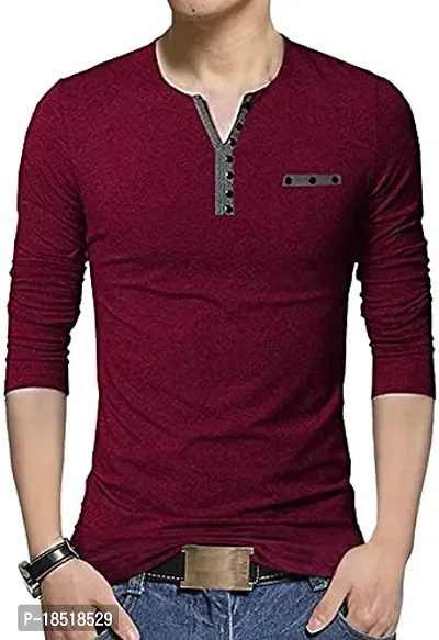 Comfortable Maroon Cotton Tees For Men-thumb0