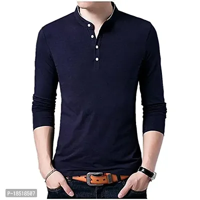 Comfortable Blue Cotton Tees For Men-thumb0