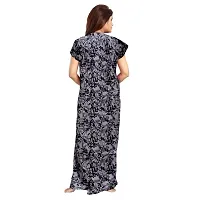 Elegant Grey Cotton Printed Nighty For Women-thumb1