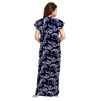 Elegant Blue Cotton Printed Nighty For Women-thumb1