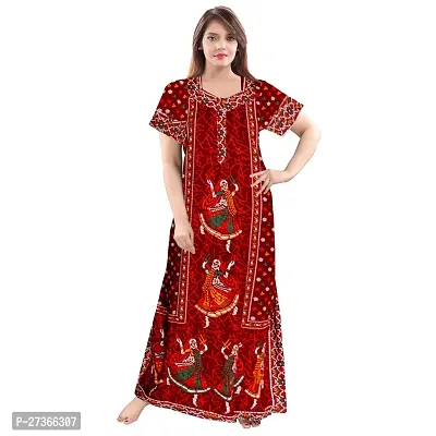 Elegant Multicoloured Cotton Printed Nighty For Women-thumb0