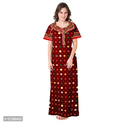 Elegant Multicoloured Cotton Printed Nighty For Women-thumb0