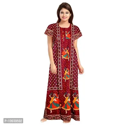 Womens Beautiful Printed Pure Cotton Maxi Nighty