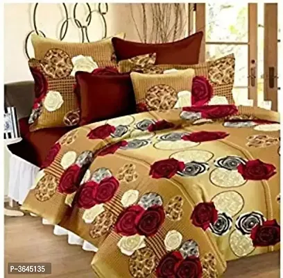 Polycotton Double Bed Bedsheet with 2 Pillow Cover-thumb0