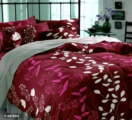 Polycotton double  Bedsheet With 2 Pillow Covers