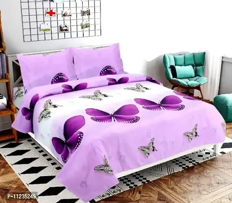 Fancy Microfiber Printed Bedsheet with 2 Pillow Covers-thumb0