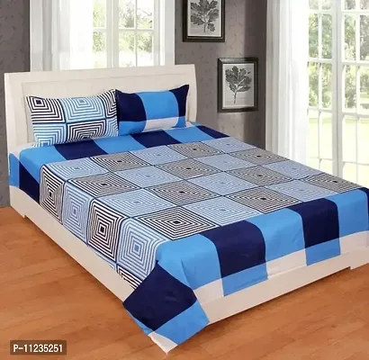 Fancy Microfiber Printed Bedsheet with 2 Pillow Covers-thumb0