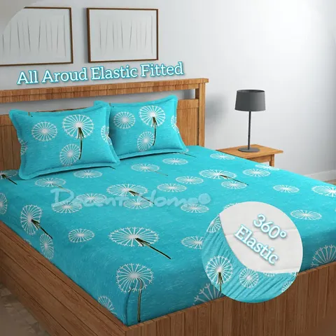 Printed Cotton Double Bedsheet with 2 Pillow Cover