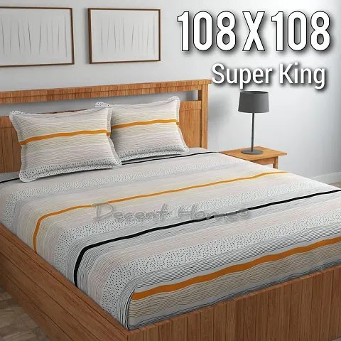 Glace Cotton Printed Super King Size Bedsheets