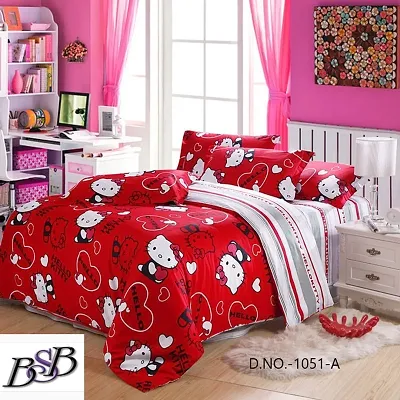 Polycotton Double Bed Bedsheet with 2 Pillow Cover